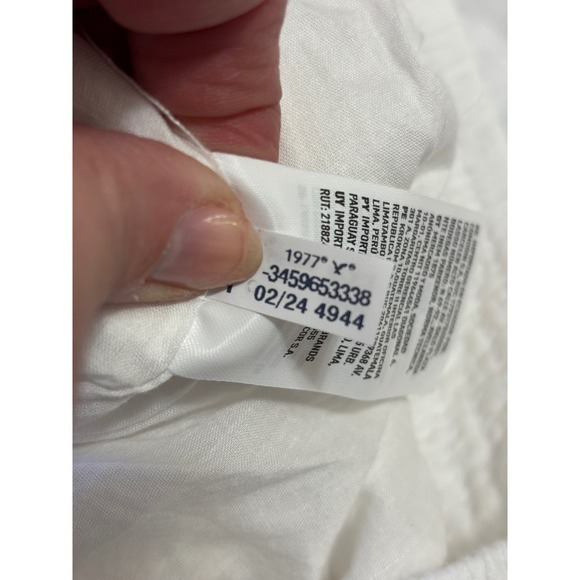 American Eagle White Cotton Gauze Maxi Skirt Large Tiered Ruffle Smocked Boho - Picture 4 of 9